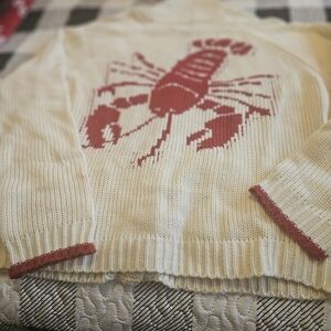 Cream and Red Lobster Sweater